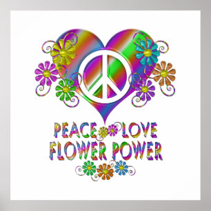 Affiche Peace Love Flower Power