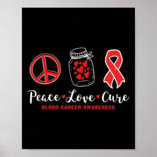 Affiche peace love guérison cancer du sang conscience avec