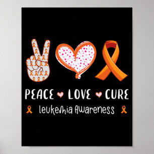 Affiche Peace Love guérison leucémie sensibilisation homme