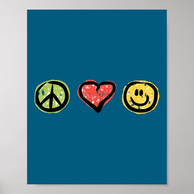 Affiche Peace Love Hapness Insrational Hipe Gift  (Devant)