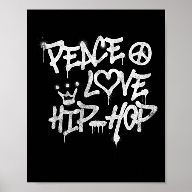 Affiche Peace Love Hip hop Dancing 1 (Devant)