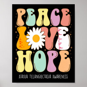 Affiche Peace Love Hope Ataxia Telangiectasia Awareness Gi