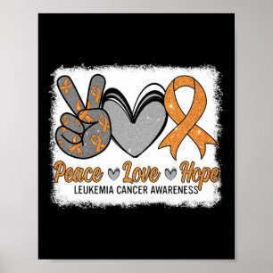 Affiche Peace Love Hope Leukemia Sensibilisation Mois Guer