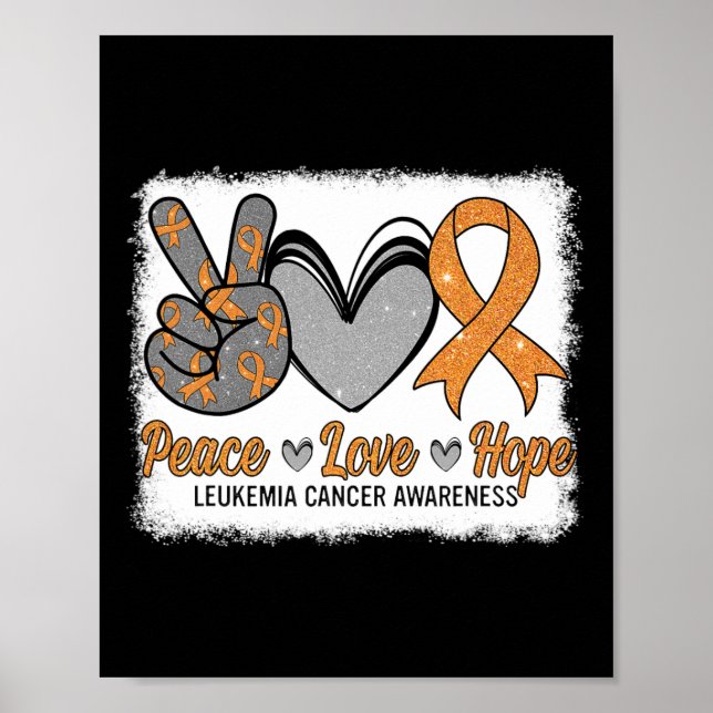 Affiche Peace Love Hope Leukemia Sensibilisation Mois Guer (Devant)
