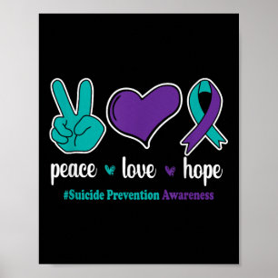 Affiche Peace Love Hope - Prévention du suicide
