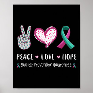 Affiche Peace Love Hope Suicide Prevention Awareness Men W