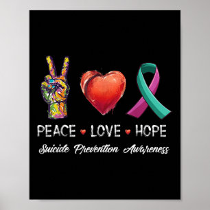 Affiche Peace Love Hope Suicide Prevention Awareness Men W