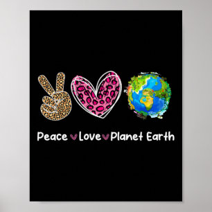 Affiche Peace Love Jour des terres Sauver notre planète En