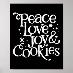 Affiche Peace Love Joy Et Cookies Noël