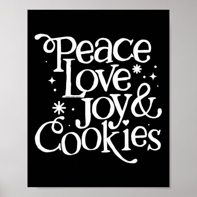Affiche Peace Love Joy Et Cookies Noël (Devant)