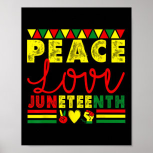 Affiche Peace Love JunetDix Histo afro-américaine noire