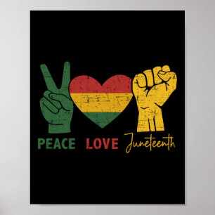 Affiche Peace Love Junetten Avec Le Coeur Du Drapeau Afric