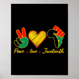 Affiche Peace Love Junetten Black Pride Freedom 4th Of J
