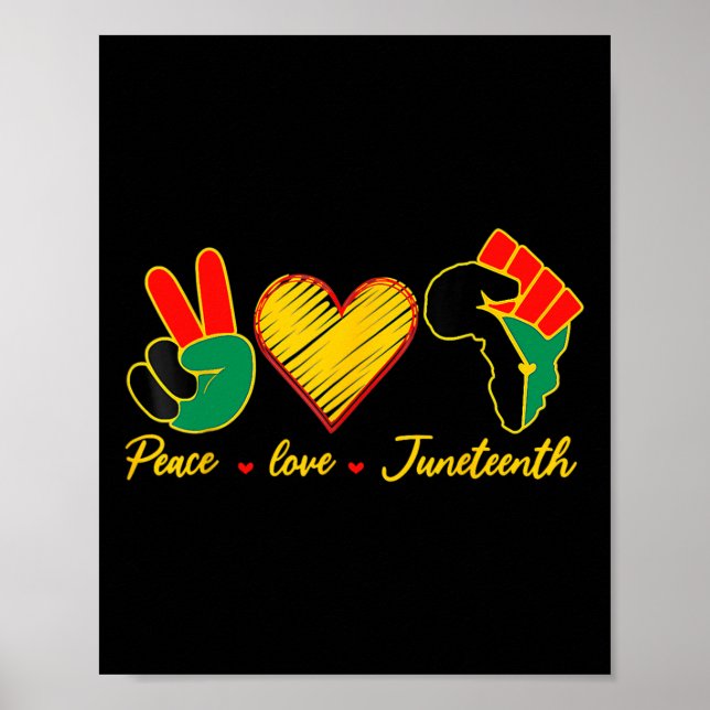 Affiche Peace Love Junetten Black Pride Freedom 4th Of J (Devant)
