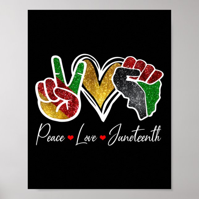 Affiche Peace Love Junetten Black Pride Freedom 4th Of J (Devant)