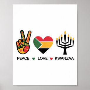 Affiche Peace Love Kwanzaa Africanhappy Kwanzaa