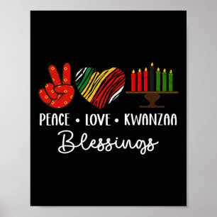 Affiche Peace Love Kwanzaa Bénédictions Noël Afrique Hol