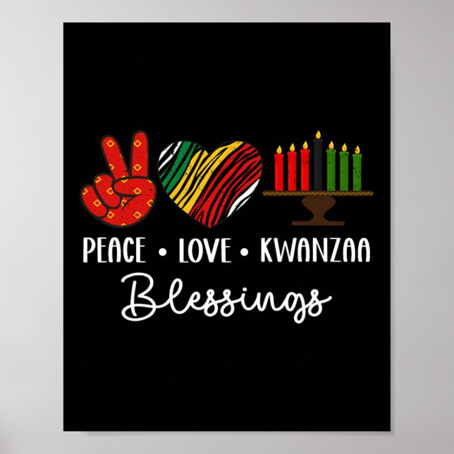 Affiche Peace Love Kwanzaa Bénédictions Noël Afrique Hol (Devant)