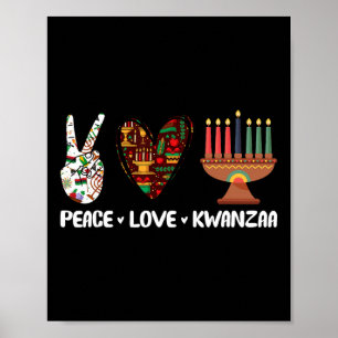 Affiche Peace Love Kwanzaa Pajamas African Happy Kwanzaa M