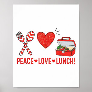 Affiche Peace Love Lunch Lady Appréciation Box Retour À Sc