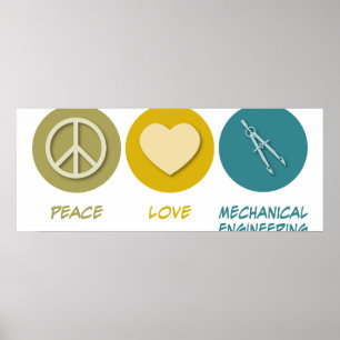 Affiche Peace Love Mécanique