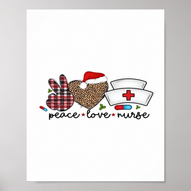 Affiche Peace Love Nurse, T-shirt classique Halloween (Devant)