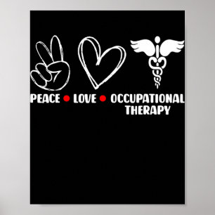 Affiche Peace Love OT ergothérapeute