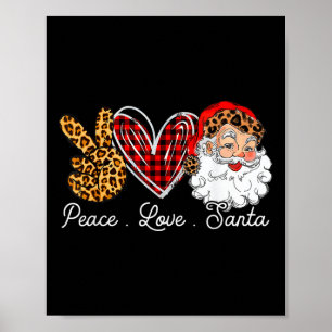 Affiche Peace Love Père Noël Leopard Buffalo Noël 2021