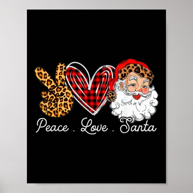 Affiche Peace Love Père Noël Leopard Buffalo Noël 2021 (Devant)