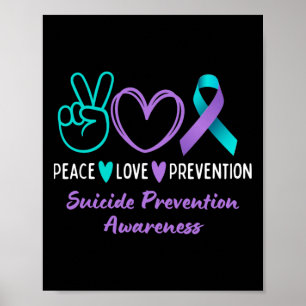 Affiche Peace Love Prévention Suicide Sensibilisation Turq