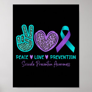 Affiche Peace Love Prévention Suicide Sensibilisation Turq