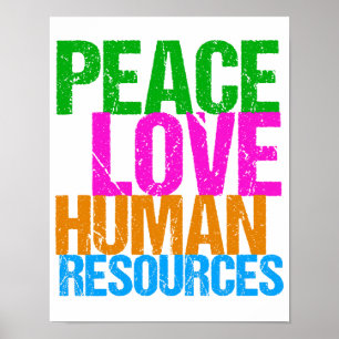 Affiche Peace Love Ressources humaines Département RH