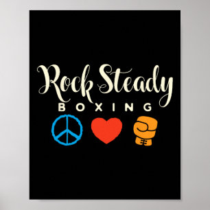 Affiche Peace Love Rock Steady Boxing Parkinson's