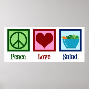 Affiche Peace Love Salads Cute Salad Bar
