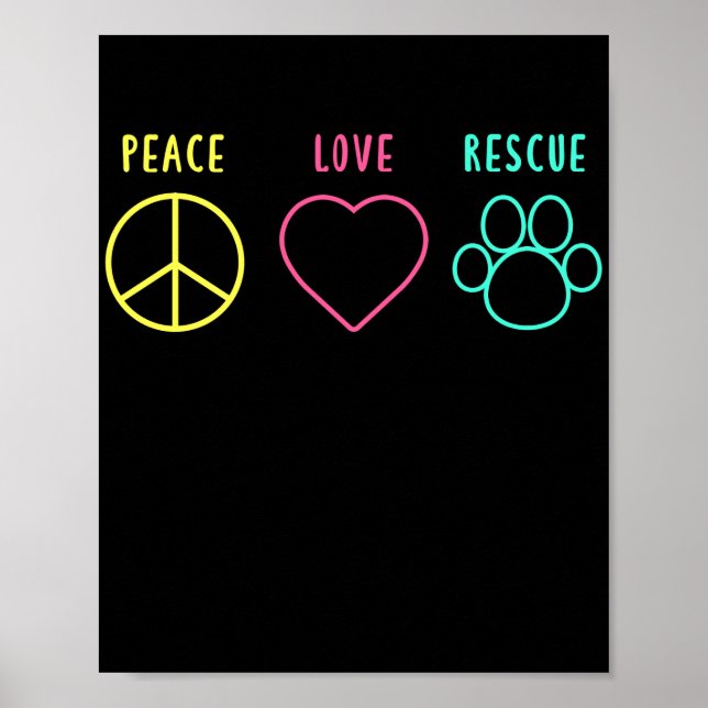 Affiche Peace Love Secourt Adoption Animal Shelter (Devant)