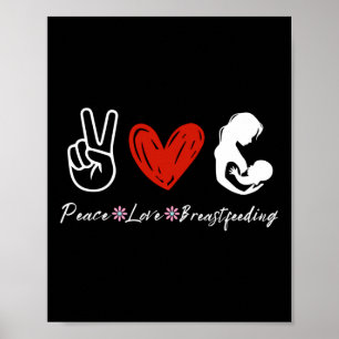 Affiche Peace Love Sensibilisation à l'allaitement