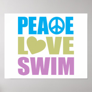 Affiche Peace Love Swim