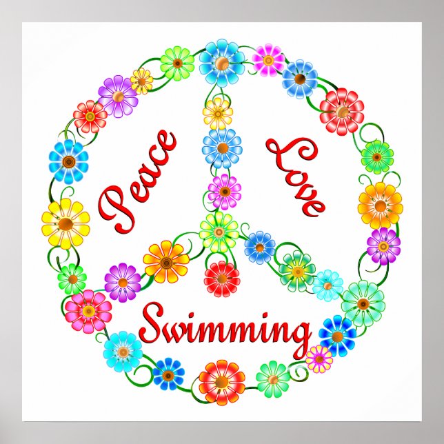 Affiche Peace Love Swimming (Devant)