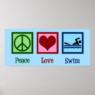 Affiche Peace Love Swimming