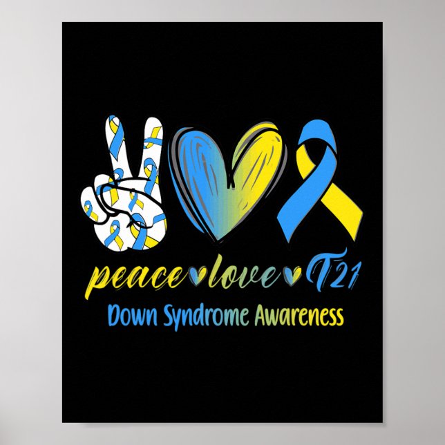 Affiche Peace Love T21 Down Syndrome Sensibilisation S (Devant)