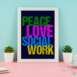 Affiche Peace Love Travail social