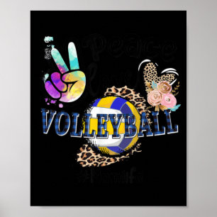 Affiche Peace Love Volleyball Maman Vie Maman Grand-mère L