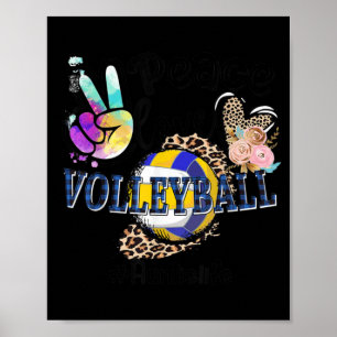 Affiche Peace Love Volleyball Tante Life Maman Grand-mère