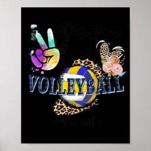 Affiche Peace Love Volleyball Yaya Life Maman Grand-mère L
