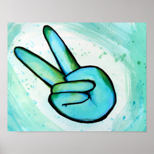 Affiche Peace on Earth Day Peace Sign Art pacifique