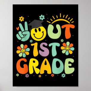Affiche Peace Out 1st Grade Cl Of 2025 Goodbye Graduation