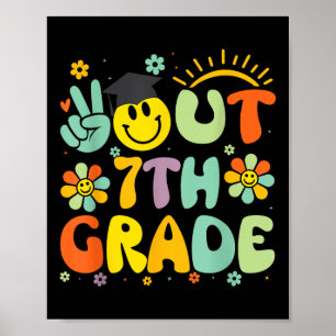 Affiche Peace Out 7e grade Cl De 2025 Adieu Graduation