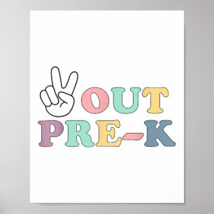 Affiche Peace Out Pre-k Cl De 2025 Graduation Femmes Enfan