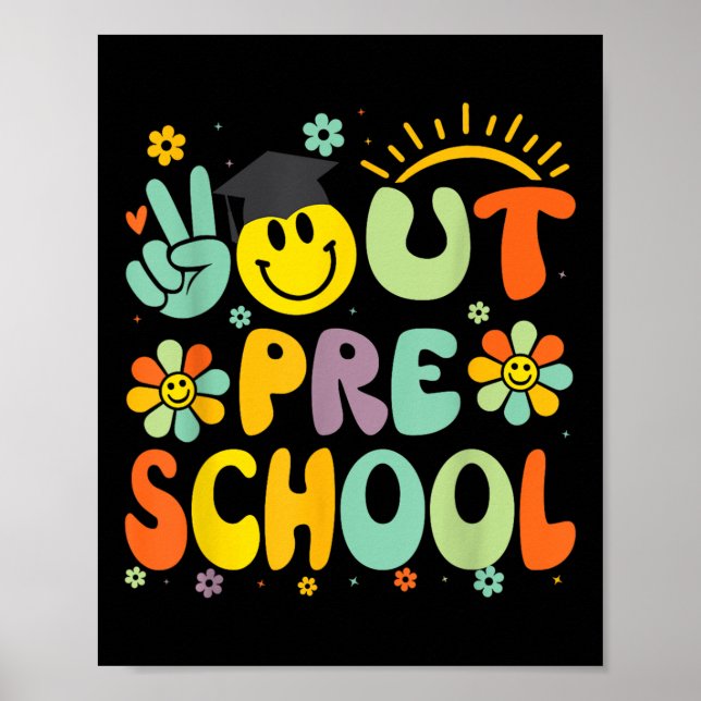 Affiche Peace Out Préscolaire Cl De 2025 Adieu Graduation (Devant)