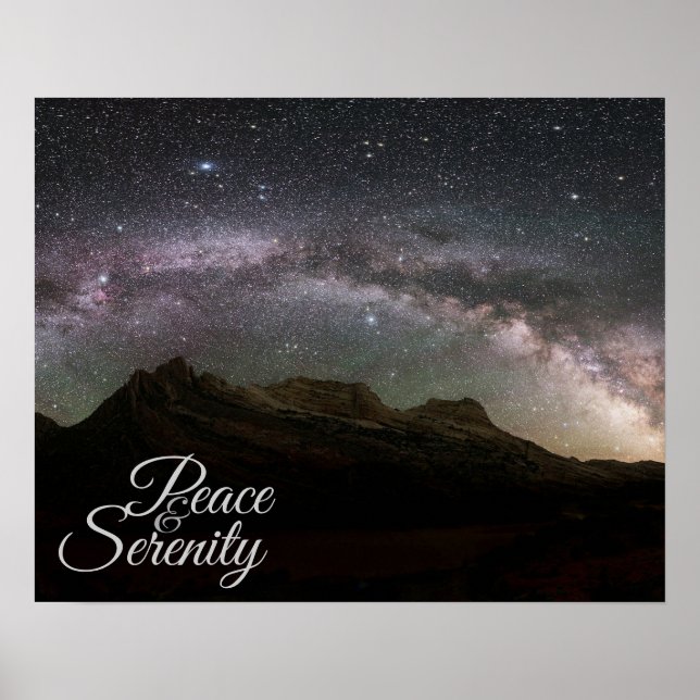 Affiche Peace & Serenity Mountain Night Sky (Devant)